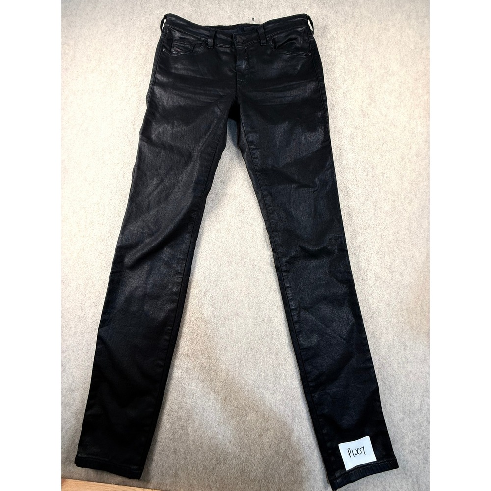 Diesel Doris JoggJeans Black Coated Slim Fit Pants Size 29